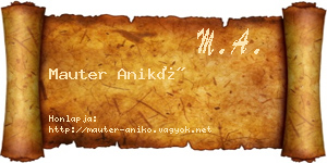 Mauter Anikó névjegykártya